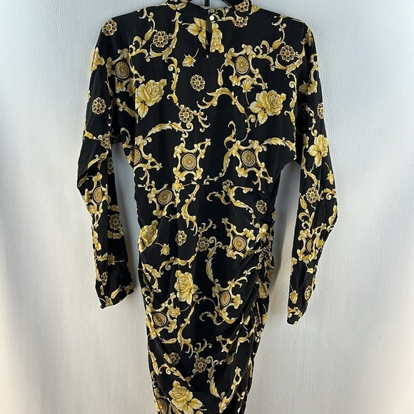 Veronica Beard Amile Long Sleeve Rushed Silk Dress, 4 - Picture 8 of 9
